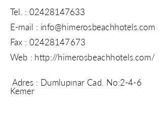 Himeros Beach Hotel iletiim bilgileri